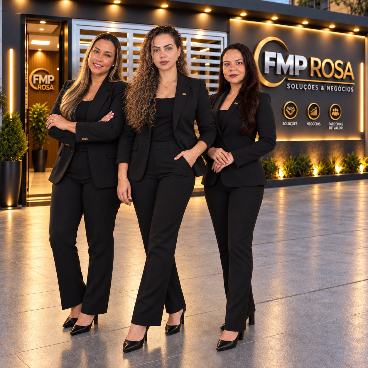 Fachada da FMP Rosa com equipe